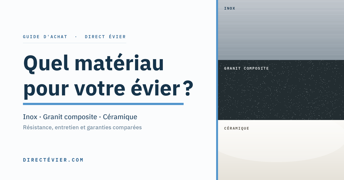 Comparatif des matériaux d'évier de cuisine : inox, granit composite et céramique