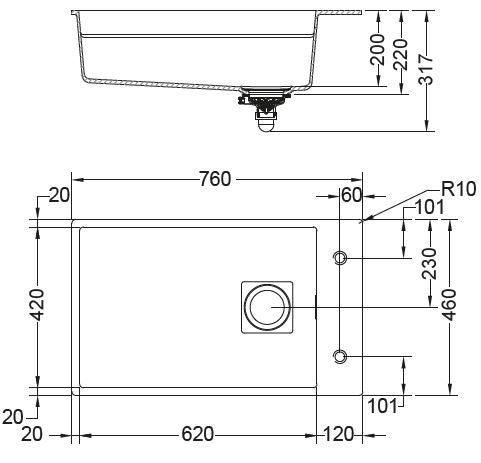 Franke Kubus 2.0 Fragranit+ KNG110-62