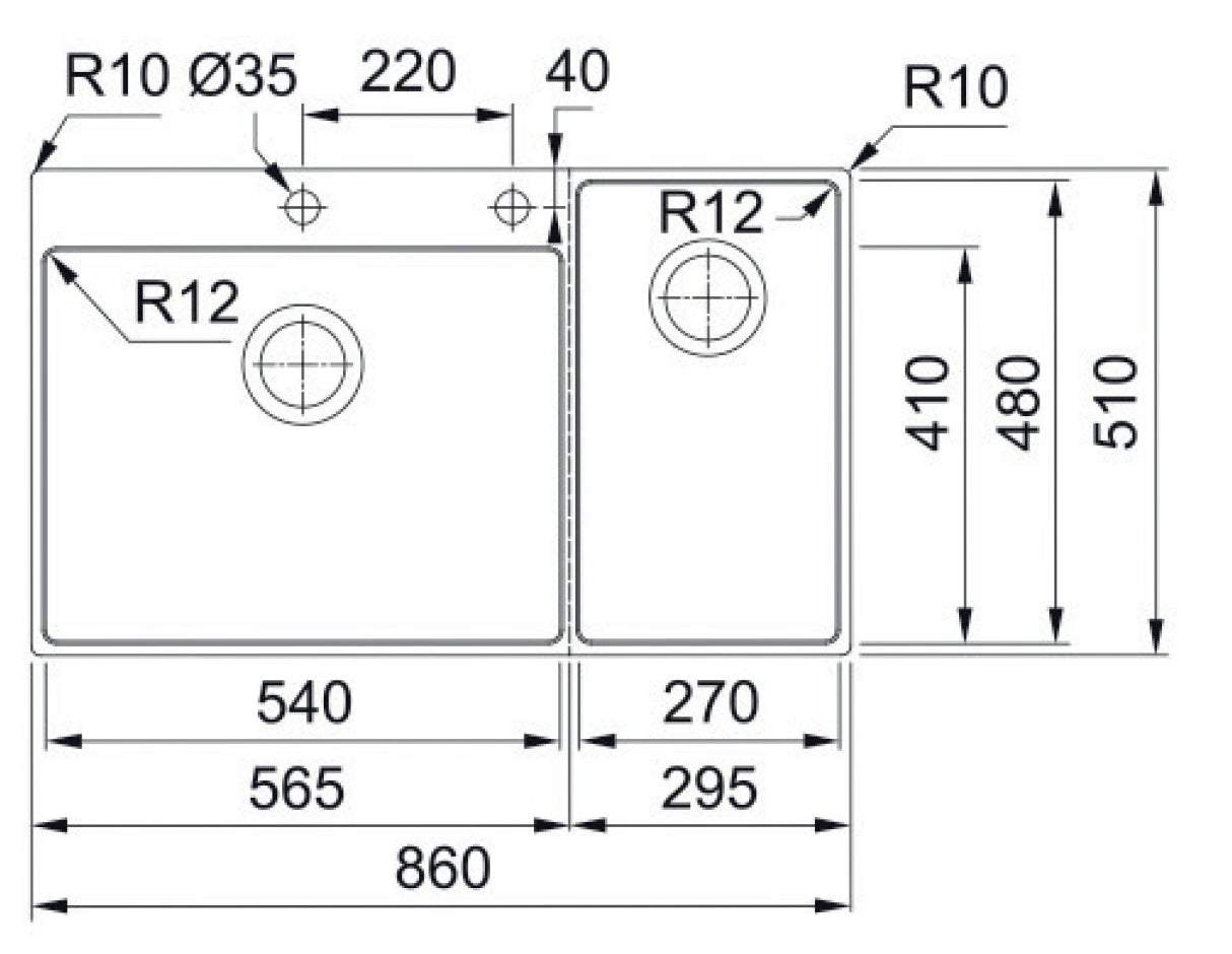 Franke Box Center BWX220-54-27