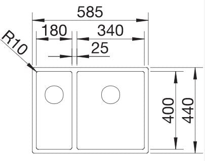 Blanco Claron 340/180-U Inox InFino