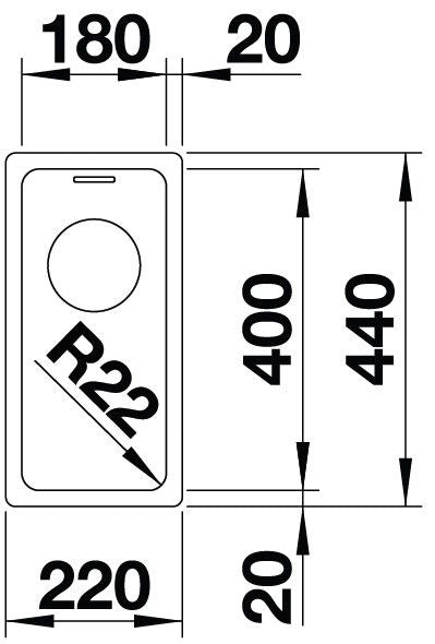 Blanco Andano 180-U Inox InFino