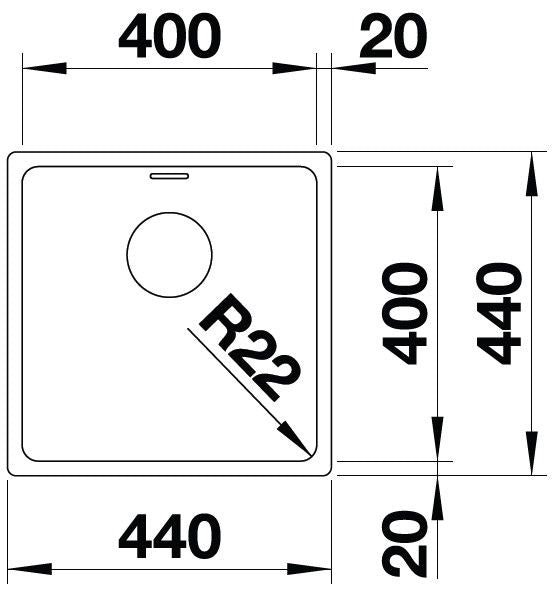 Blanco Andano 400-U Inox InFino