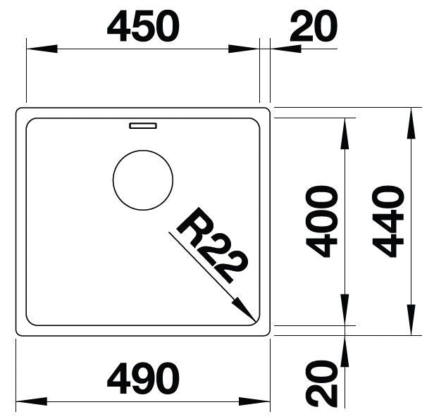 Blanco Andano 450-U Inox InFino