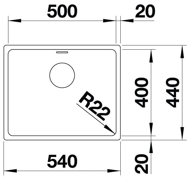 Blanco Andano 500-U Inox InFino