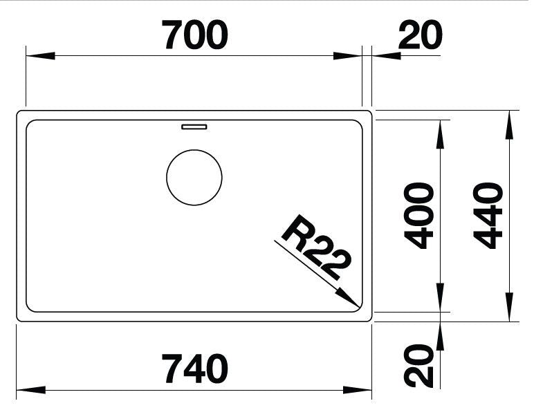 Blanco Andano 700-U Inox InFino