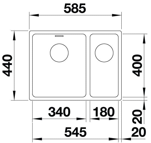 Blanco Andano 340/180-U Inox InFino