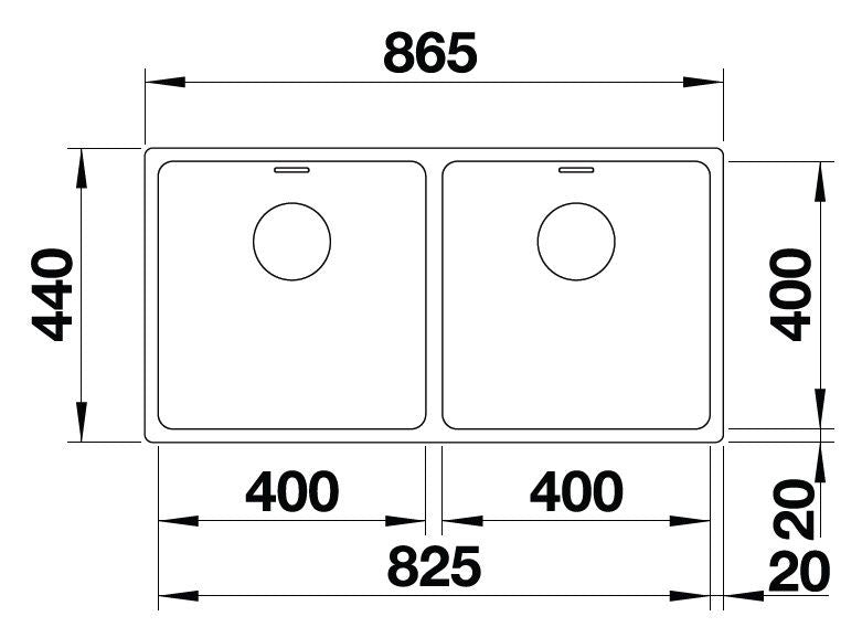 Blanco Andano 400/400-U Inox InFino