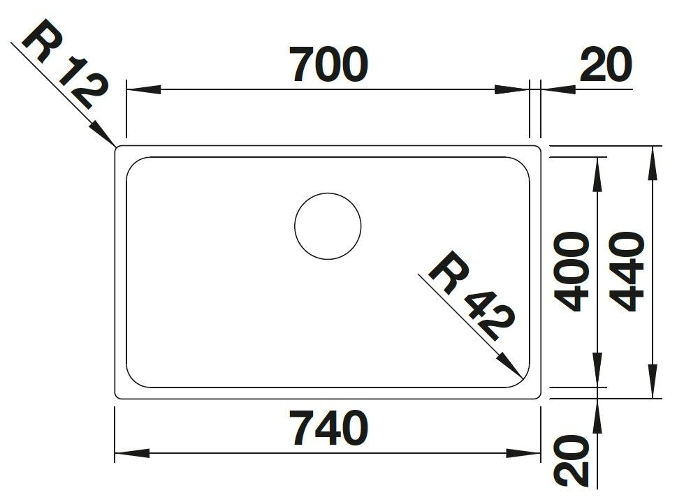 Blanco Solis 700-U Inox InFino