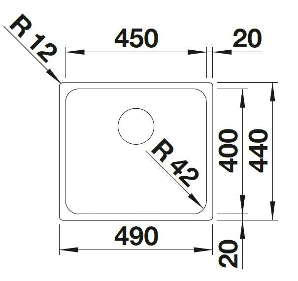 Blanco Solis 450-U Inox InFino