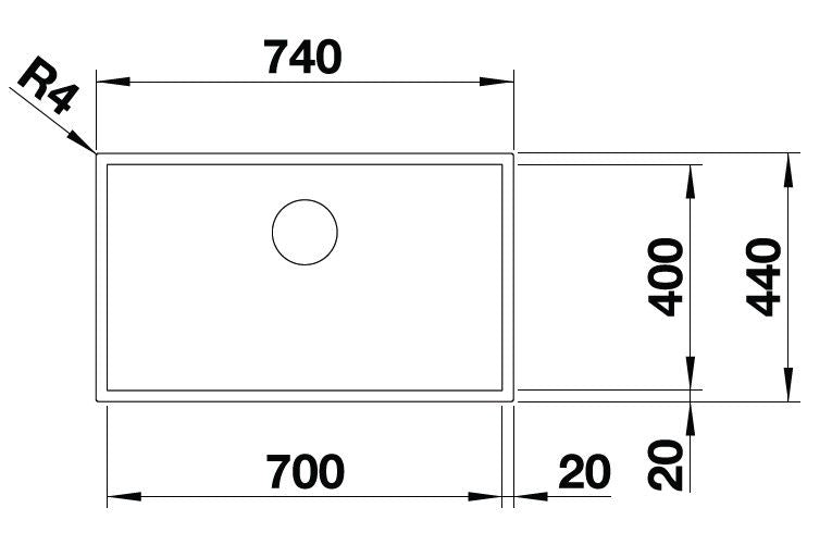 Blanco Zerox 700-U Dark Steel InFino