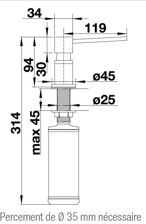 Blanco Lato PVD Steel