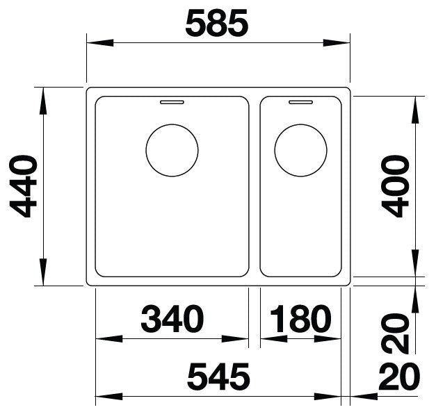 Blanco Andano 340/180-IF Inox InFino