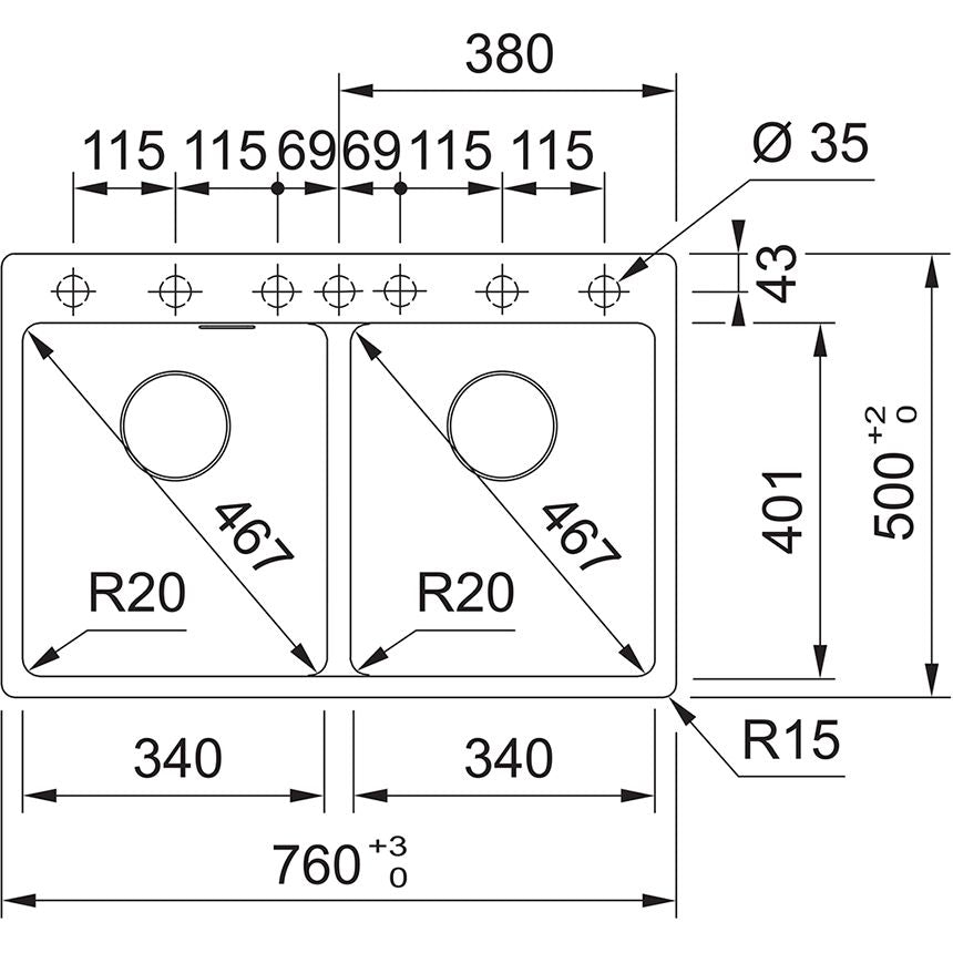 Franke Maris Fragranit+ MRG620-34-34