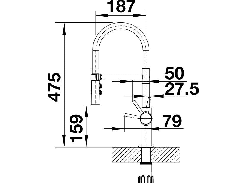 Blanco Catris-S Flexo Noir Mat