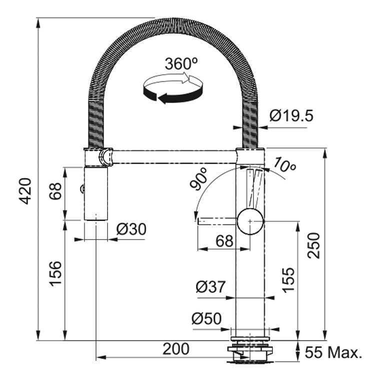 Franke Pescara L semi pro Inox
