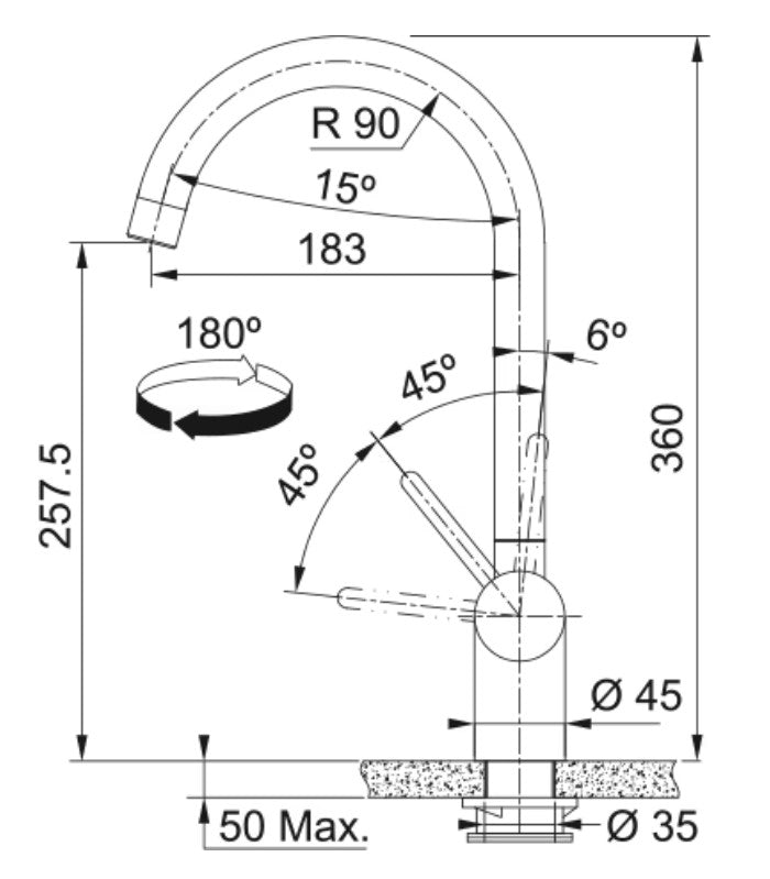 Franke Leda Néo Inox à bec