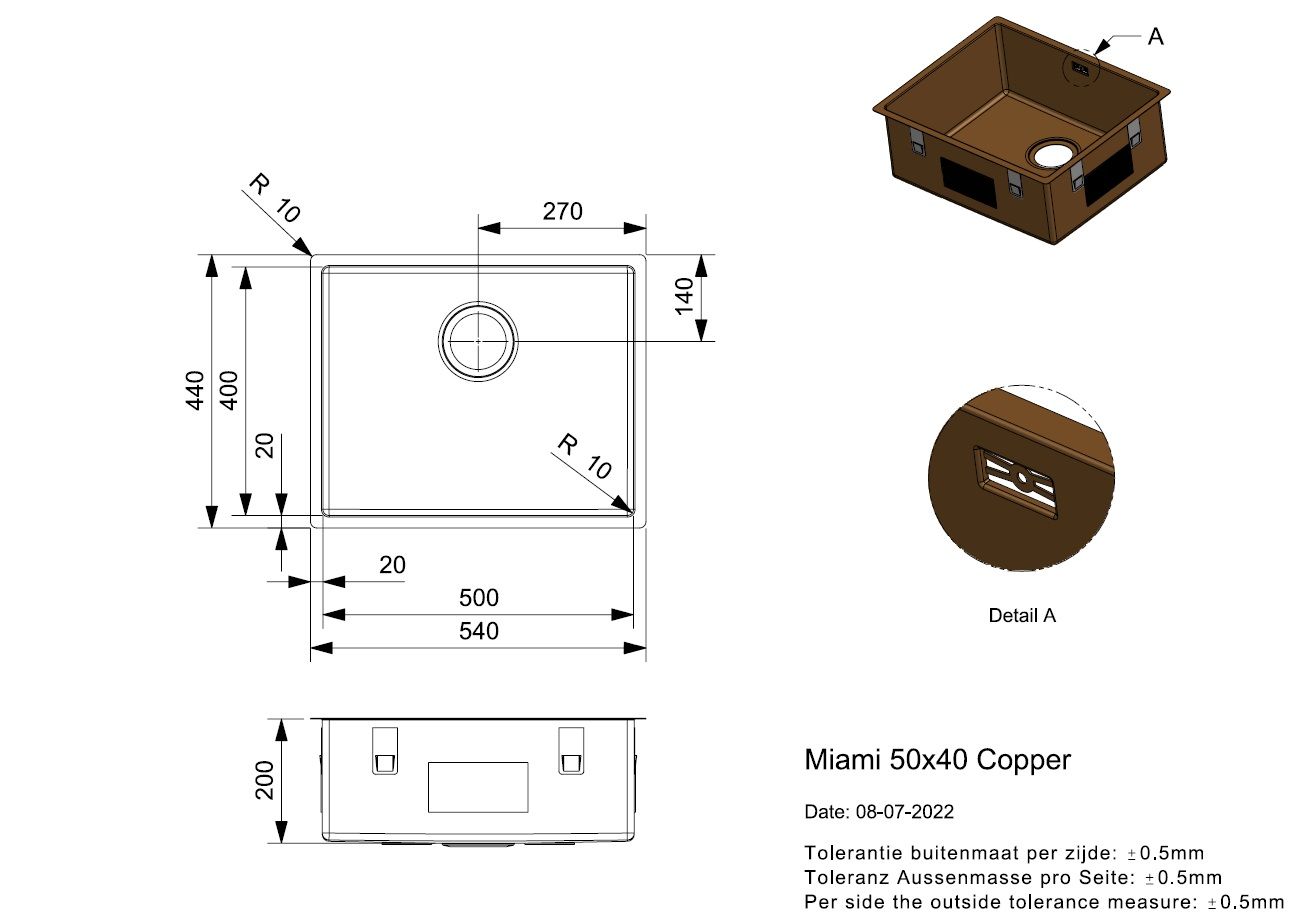 Reginox Miami 50X40 Copper R30738