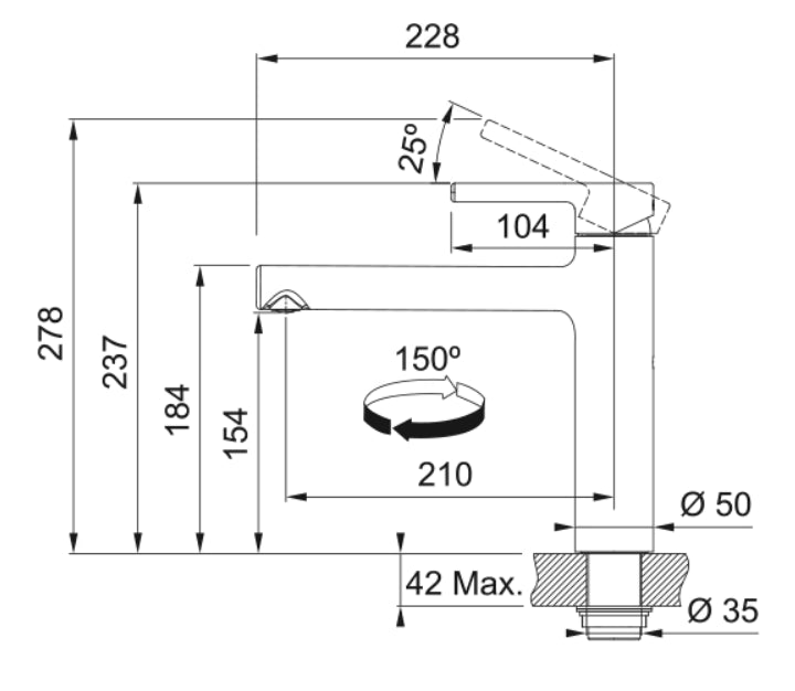 Franke Centro Chrome à bec