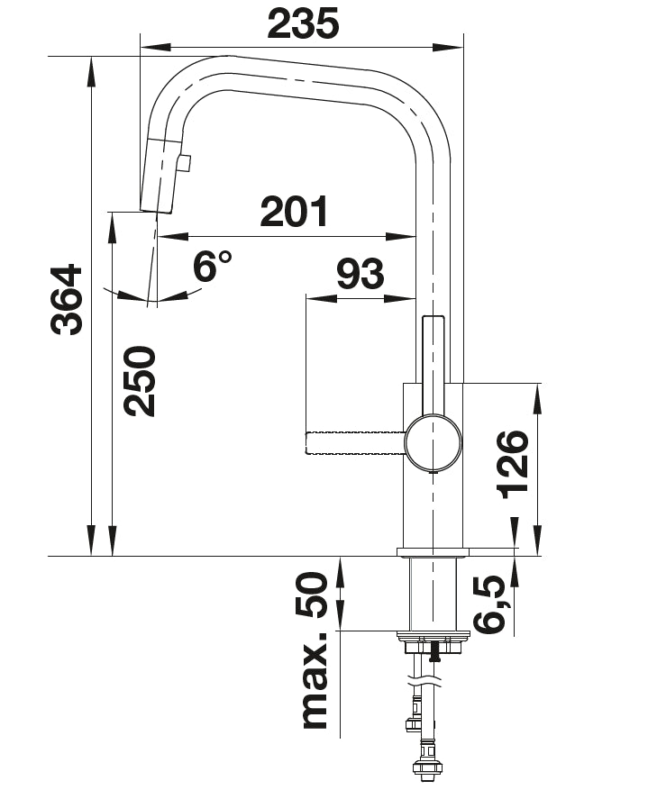 Blanco Jandora-S a douchette Inox Brossé