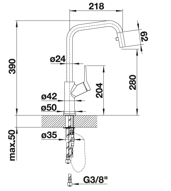 Blanco Jurena-S à douchette Chrome