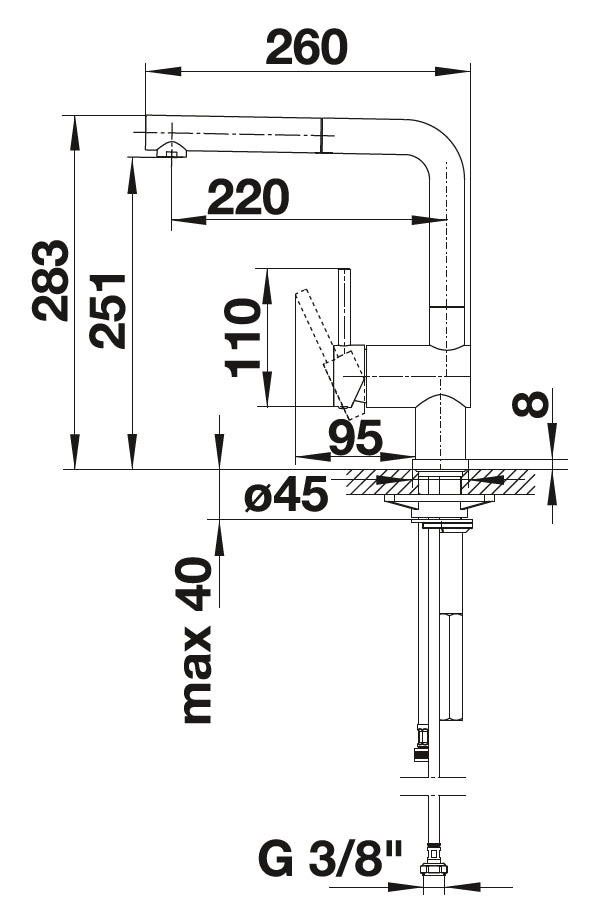 Blanco Linus-S levier à gauche