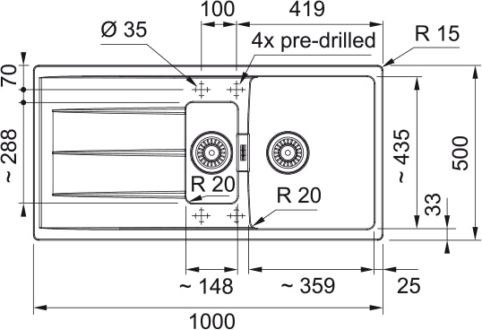 Franke Centro Fragranit+ CNG651