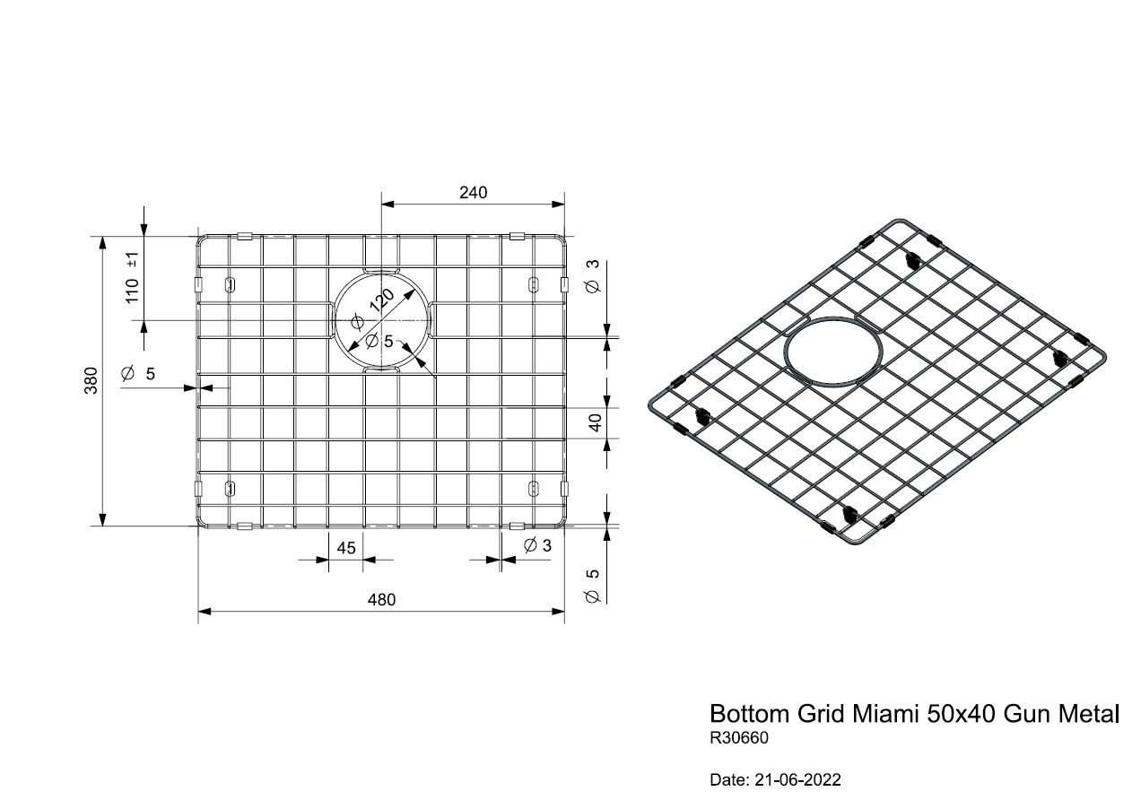 Reginox Colander gun metal AEPANCOL6088M