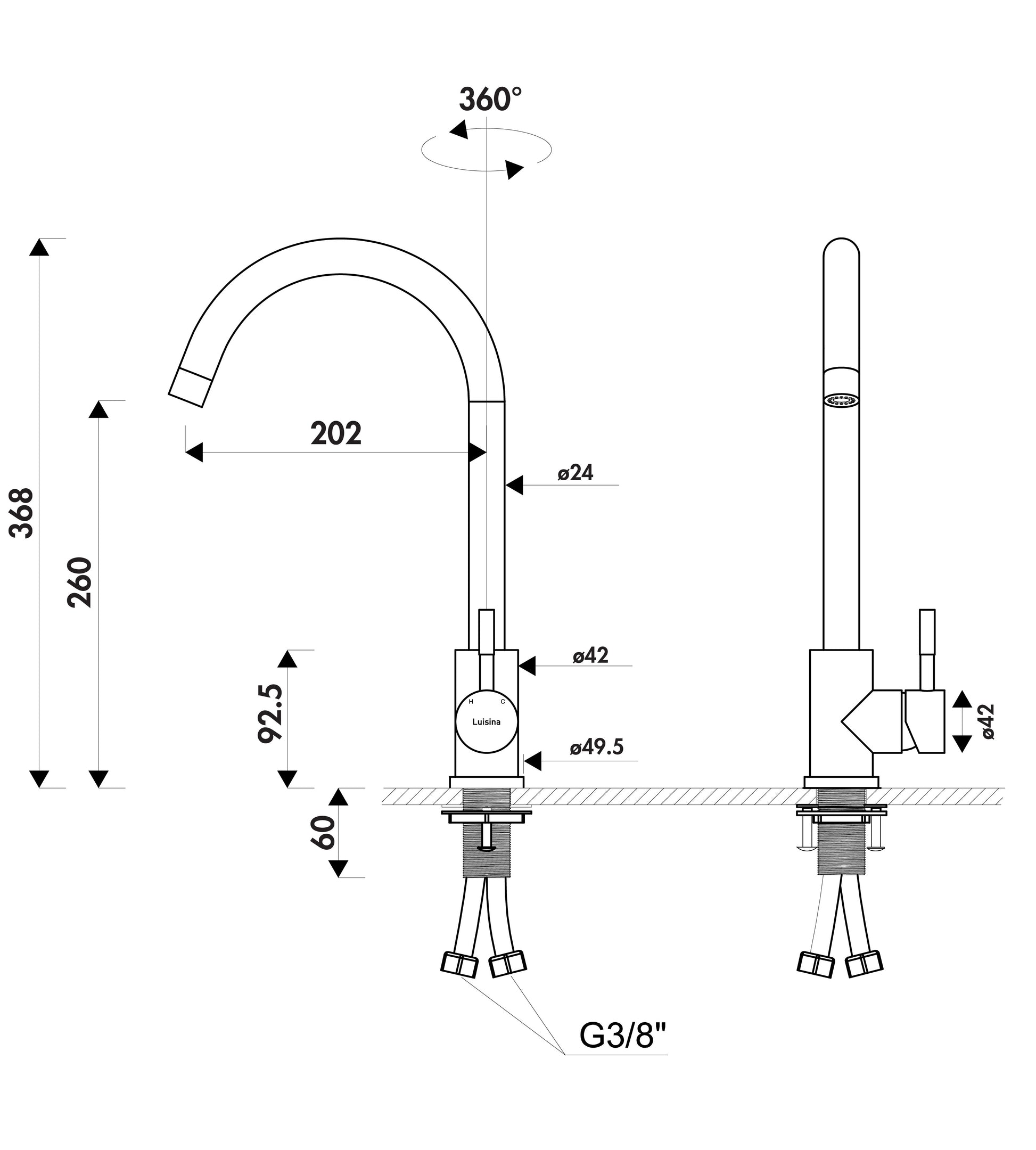 Luisina RC046 079 Noir Mat
