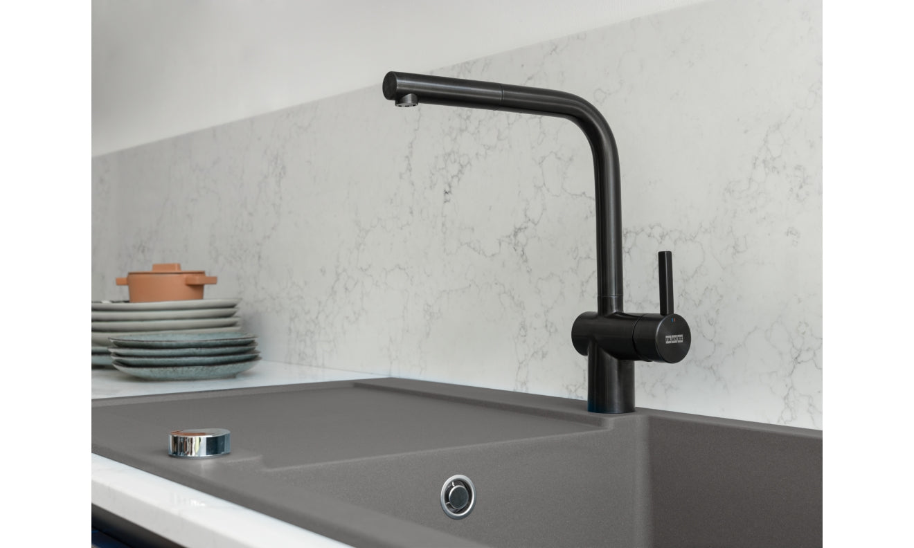 Franke Atlas Néo à douchette monojet Inox Noir