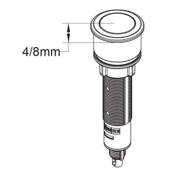 Bouton push Franke finition chrome