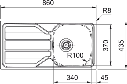 Franke Flash FLN611-86/44 Inox Lisse