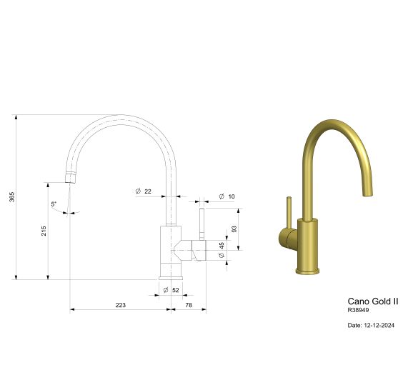 Reginox Cano Gold II R38949