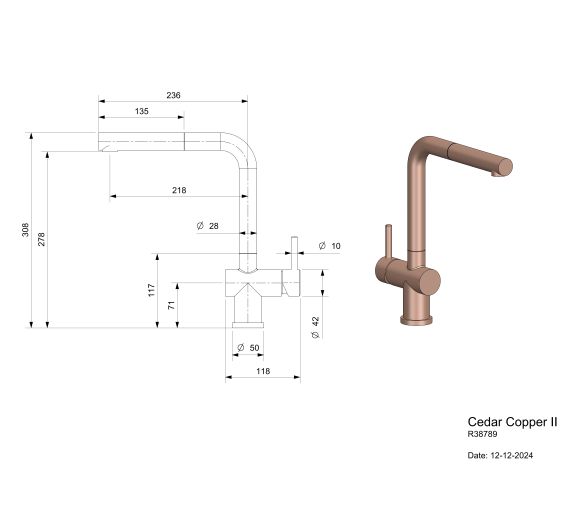 Reginox Cedar Copper II R38789