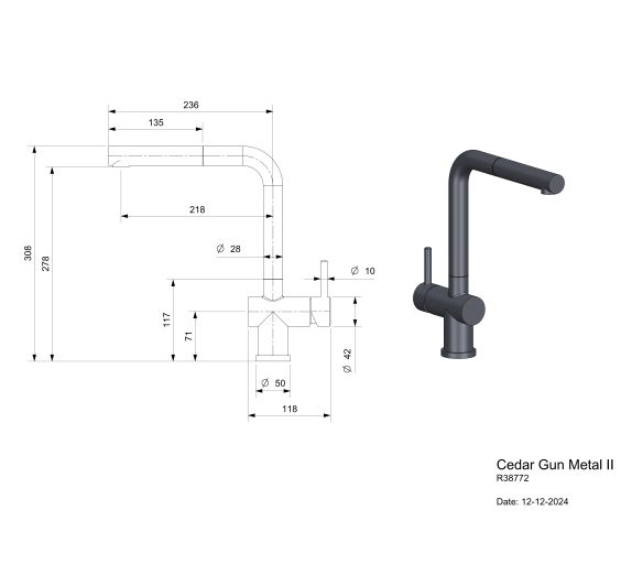 Reginox Cedar Gun Metal II R38772