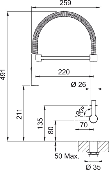 Franke Maris Slim Semi Pro Noir Mat