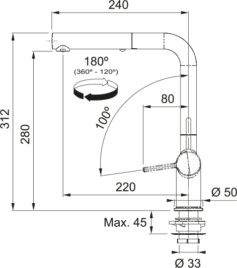 Franke Active Twist Douchette Nickel Brossé