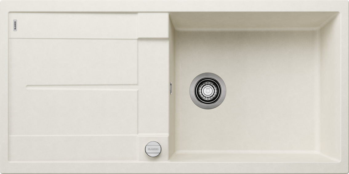 Blanco Metra XL 6S Silgranit – coloris Blanc Soft, vidage automatique