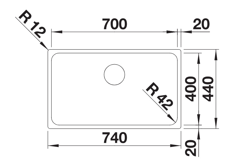 Blanco Solis 700-IF Inox InFino