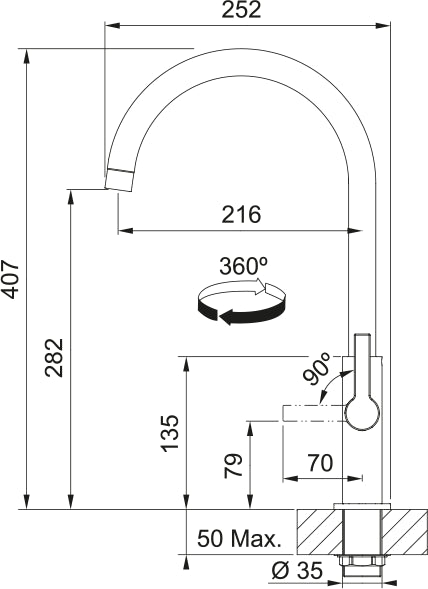 Franke Maris Slim J à bec Chrome