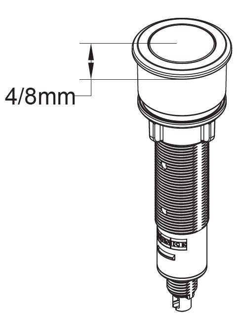 Bouton push Franke finition chromée