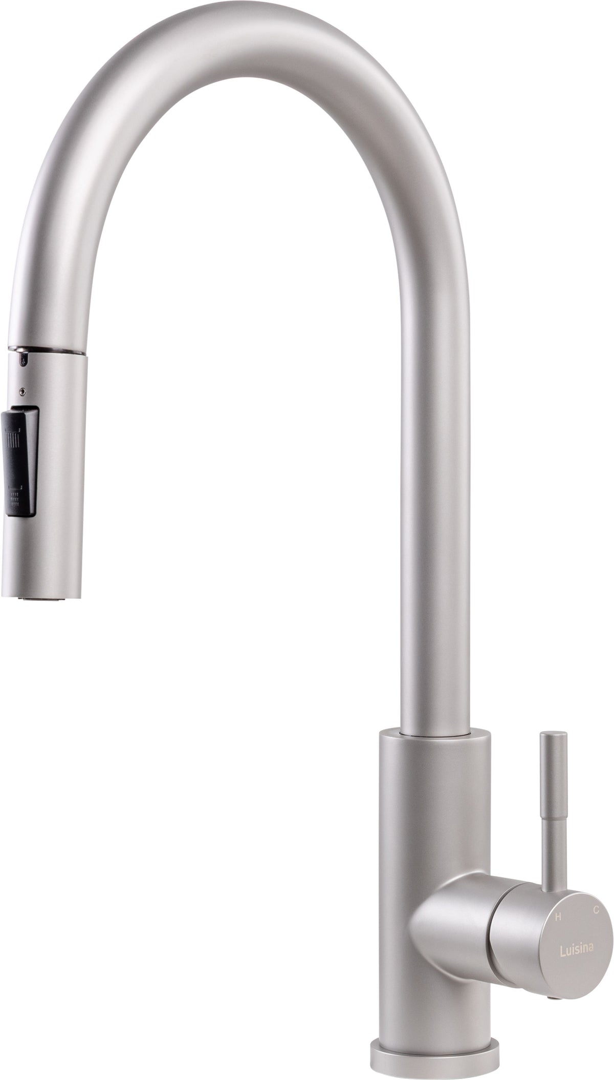 Mitigeur de cuisine à douchette Luisina RC045A20K01 en inox massif finition Inox Platinium