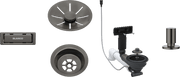 Set de bonde Blanco InFino satin Dark Steel avec commande de vidage automatique (réf. 207429)