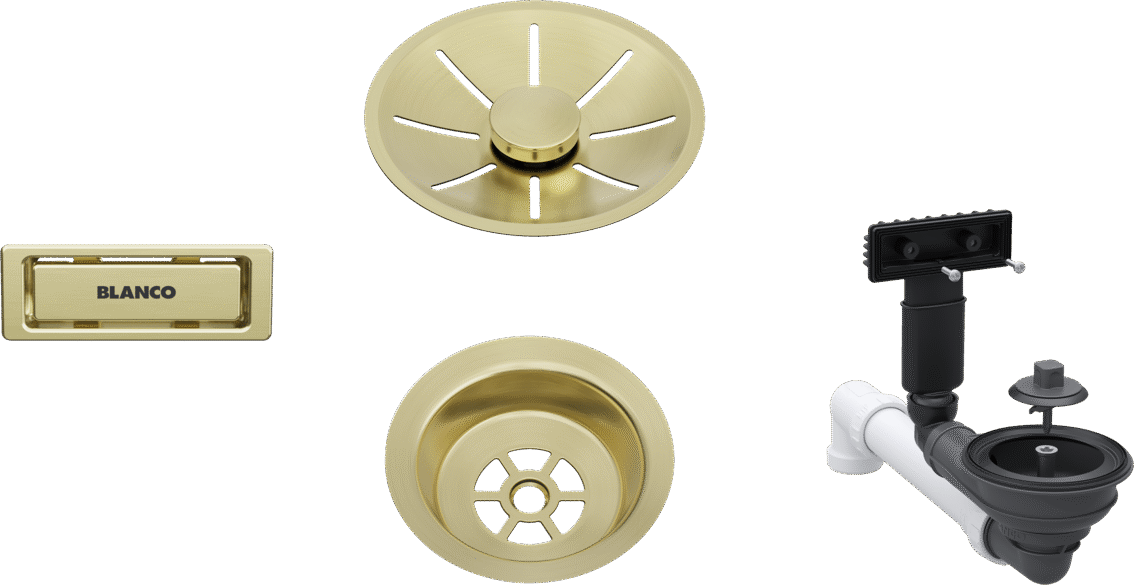 Set de bonde Blanco InFino satin Gold à vidage manuel (réf. 207423)