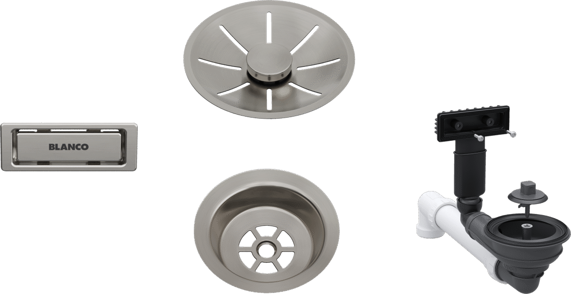 Set de bonde Blanco InFino satin Platinum à vidage manuel (réf. 207425)