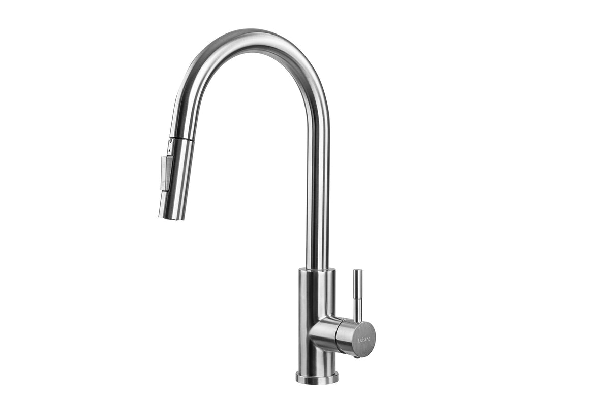 Mitigeur de cuisine à douchette Luisina RC045DO055 en inox massif