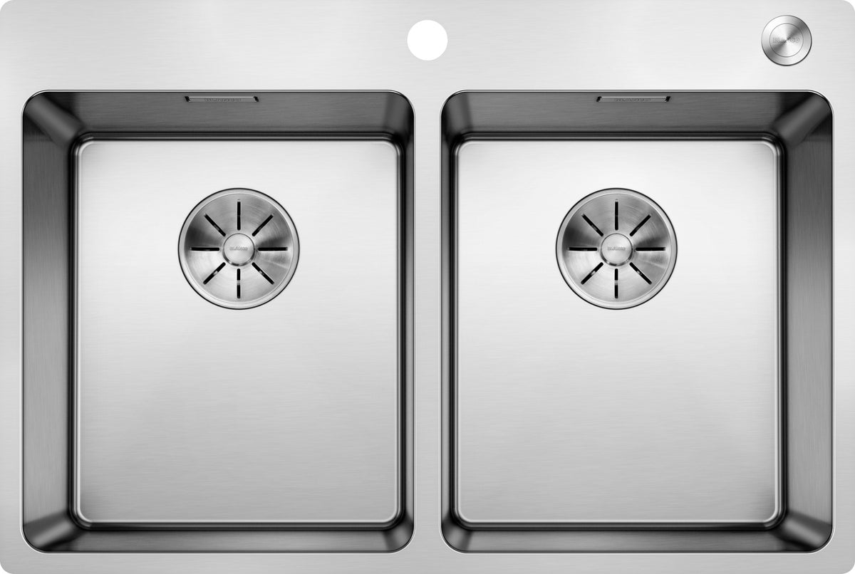 Évier Blanco Andano 340/340-IF/A en inox satiné, vue produit