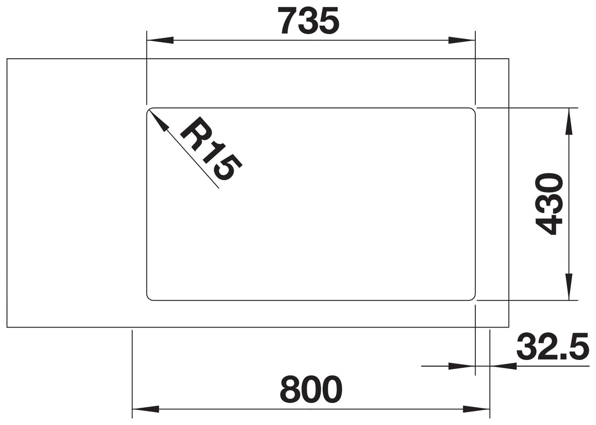 Blanco Andano 340/340-IF Inox InFino – découpe