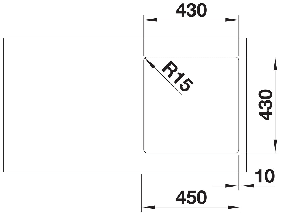 Blanco Andano 400-IF Inox InFino – découpe
