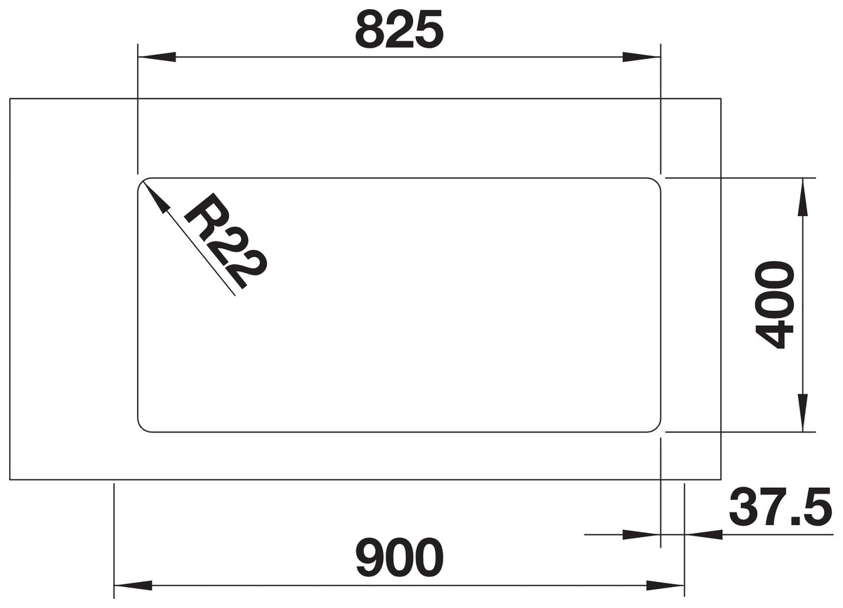Blanco Andano 400/400-U Inox InFino – découpe