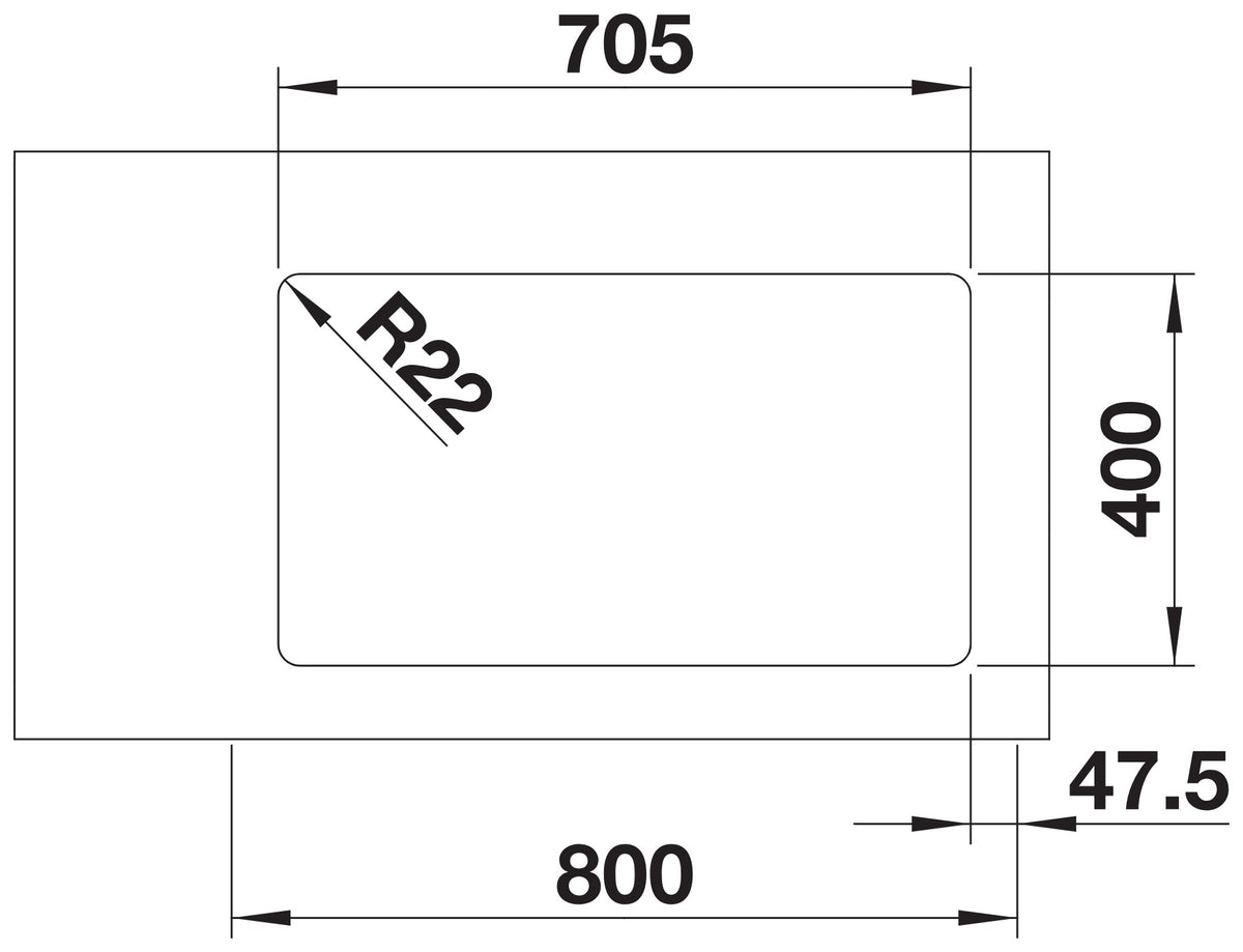 Blanco Andano 500/180-U Inox InFino – découpe